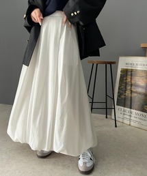 ふんわり大人可愛い。タック入りシボジョーゼットバルーンスカート