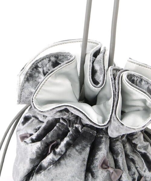 FREE'S MART(フリーズマート)の「◆プチリボン巾着バッグ(ハンドバッグ・レディース・グレー/ブラック・フリ-)」の17枚目の写真