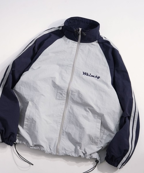 Ritzy(リッツィー)の「front embroidery raglan sleeves nylon jacket/フロント刺繍 ラグランスリーブ ナイロンジャケット レディース メンズ(ナイロンジャケット・メンズ・オフホワイト/グレー/チャコール・L/M/XL)」の3枚目の写真