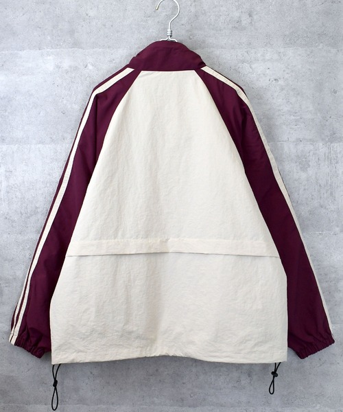 Ritzy(リッツィー)の「front embroidery raglan sleeves nylon jacket/フロント刺繍 ラグランスリーブ ナイロンジャケット レディース メンズ(ナイロンジャケット・メンズ・オフホワイト/グレー/チャコール・L/M/XL)」の5枚目の写真