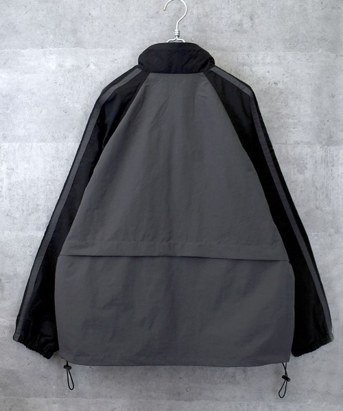 セール】front embroidery raglan sleeves nylon jacket/フロント刺繍