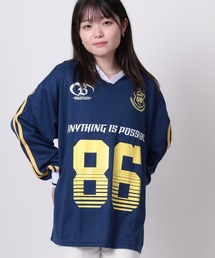 SlashDate（スラッシュデイト）の「【82】ユニフォームデザイン ロングスリーブTシャツ／ゲームシャツ／ユニセックス（Tシャツ/カットソー・メンズ）」