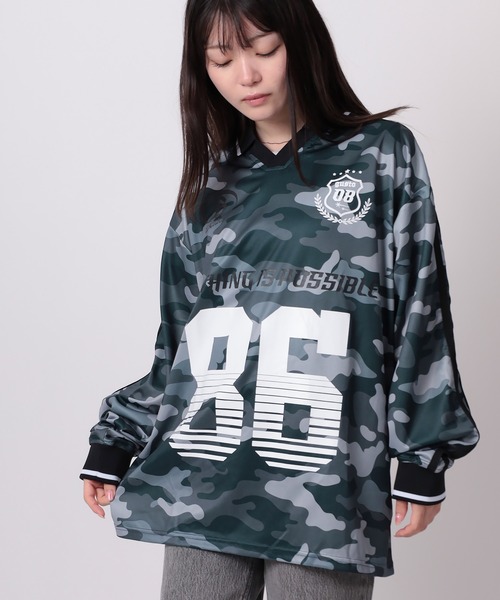 SlashDate(スラッシュデイト)の「【82】ユニフォームデザイン ロングスリーブTシャツ/ゲームシャツ/ユニセックス(Tシャツ/カットソー・レディース・ブラック/オフホワイト/ブラック系その他/ホワイト/ネイビー/ダークブルー/ホワイト系/ブラック系/ネイビー系/グレー系/ブラック系1・M/L)」の14枚目の写真