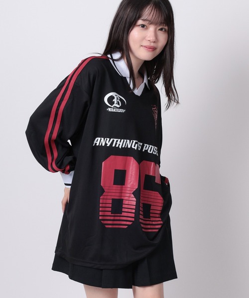SlashDate(スラッシュデイト)の「【82】ユニフォームデザイン ロングスリーブTシャツ/ゲームシャツ/ユニセックス(Tシャツ/カットソー・レディース・ブラック/オフホワイト/ブラック系その他/ホワイト/ネイビー/ダークブルー/ホワイト系/ブラック系/ネイビー系/グレー系/ブラック系1・M/L)」の13枚目の写真