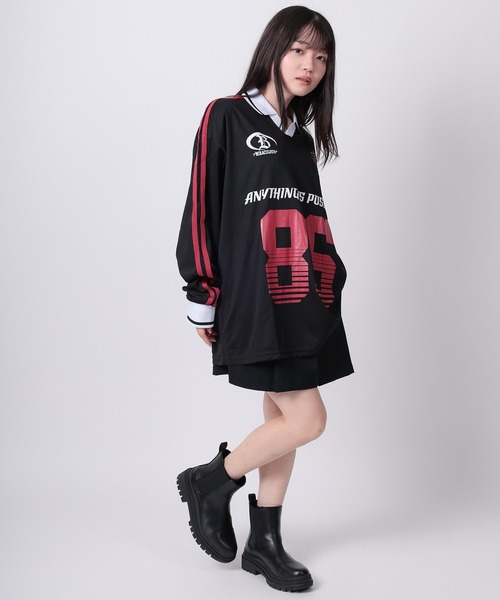 SlashDate(スラッシュデイト)の「【82】ユニフォームデザイン ロングスリーブTシャツ/ゲームシャツ/ユニセックス(Tシャツ/カットソー・レディース・ブラック/オフホワイト/ブラック系その他/ホワイト/ネイビー/ダークブルー/ホワイト系/ブラック系/ネイビー系/グレー系/ブラック系1・M/L)」の19枚目の写真
