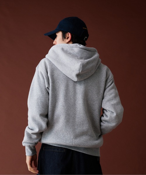 Adoon plain（アドーンプレーン）の「LEAF LOGO FULL GIP HOODIE ／リーフロゴフルジップフーディ（パーカー・メンズ・ライトグリーン/アッシュグレー/杢グレー・MEDIUM/LARGE）」の12枚目の写真