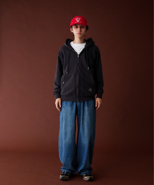 Adoon plain（アドーンプレーン）の「LEAF LOGO FULL GIP HOODIE ／リーフロゴフルジップフーディ（パーカー・メンズ・ライトグリーン/アッシュグレー/杢グレー・MEDIUM/LARGE）」の18枚目の写真