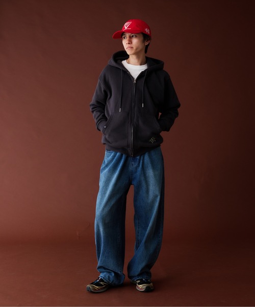 Adoon plain（アドーンプレーン）の「LEAF LOGO FULL GIP HOODIE ／リーフロゴフルジップフーディ（パーカー・メンズ・ライトグリーン/アッシュグレー/杢グレー・MEDIUM/LARGE）」の19枚目の写真