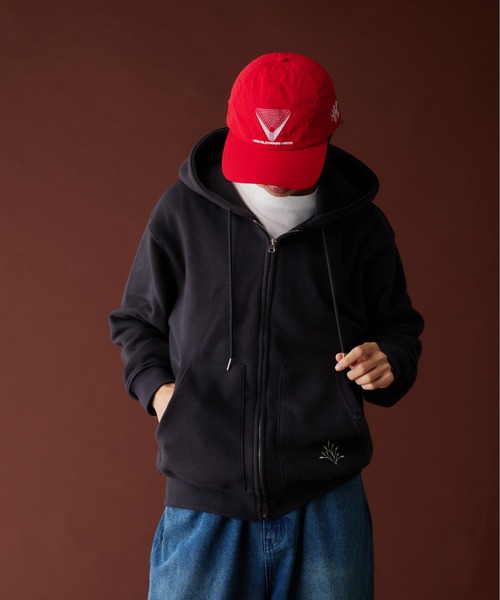 Adoon plain（アドーンプレーン）の「LEAF LOGO FULL GIP HOODIE ／リーフロゴフルジップフーディ（パーカー・メンズ・ライトグリーン/アッシュグレー/杢グレー・MEDIUM/LARGE）」の6枚目の写真