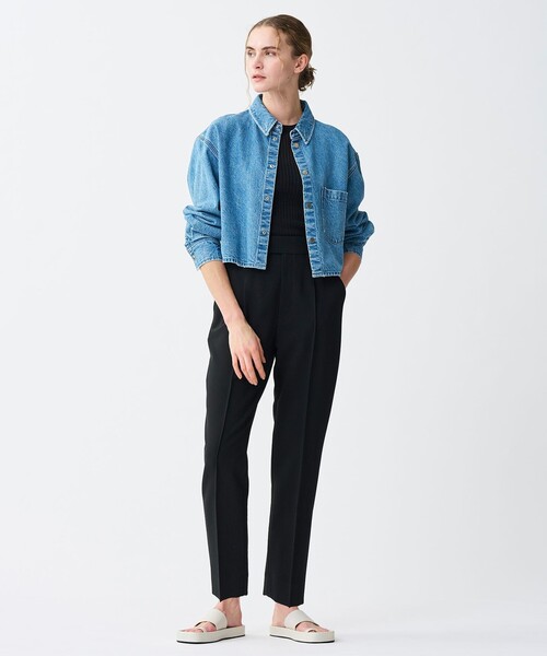 uncrave(アンクレイヴ)の「プルーフ ダブルクロス テーパード パンツ(その他パンツ・レディース・ネイビー系3/ライトグレー系/ブラック系・0/1/2)」の2枚目の写真