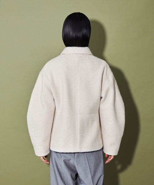CITEN（シテン）の「＜CITEN＞エリツキジップブルゾン（ブルゾン・レディース・オフホワイト/ダークグレー・FREE）」の11枚目の写真