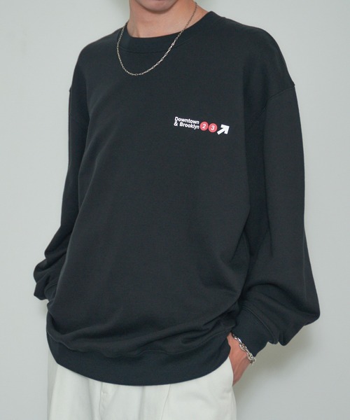MAISON CLUB(メゾンクラブ)の「【MAISON CLUB】METRO LOGO SWEATER /ワンポイントロゴスウェット METRO LOGO/NEWYORK BROOKLYN MLB(スウェット・メンズ・ブラック/グレー/ホワイト・XL/L)」の18枚目の写真