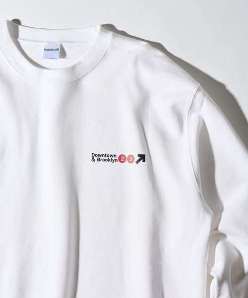 MAISON CLUB(メゾンクラブ)の「【MAISON CLUB】METRO LOGO SWEATER /ワンポイントロゴスウェット METRO LOGO/NEWYORK BROOKLYN MLB(スウェット・メンズ・ブラック/グレー/ホワイト・XL/L)」の14枚目の写真