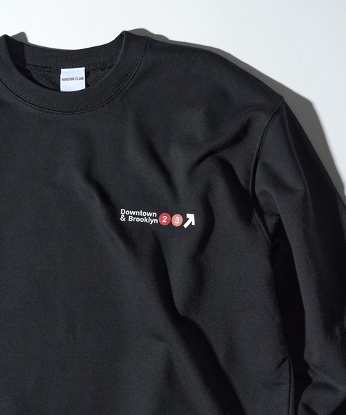 MAISON CLUB(メゾンクラブ)の「【MAISON CLUB】METRO LOGO SWEATER /ワンポイントロゴスウェット METRO LOGO/NEWYORK BROOKLYN MLB(スウェット・メンズ・ブラック/グレー/ホワイト・XL/L)」の9枚目の写真