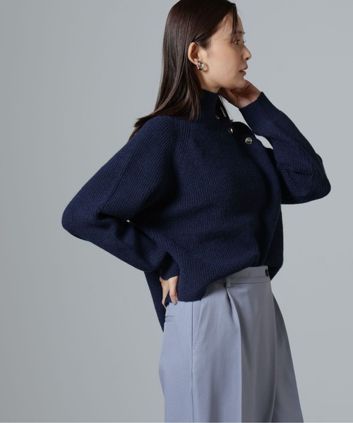 NANO universe(ナノユニバース)の「釦ディティール片畦ニットプルオーバー(ニット/セーター・レディース・ネイビー/グレー/オフホワイト・FREE)」の20枚目の写真