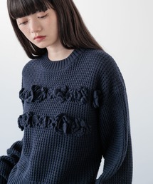 yuw | フラワーモチーフニットプルオーバー　 231462(ニット/セーター)