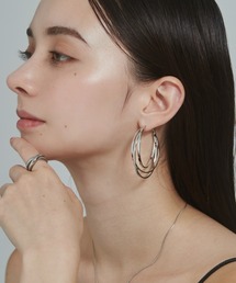 立体3連フープピアス  (両耳用)
