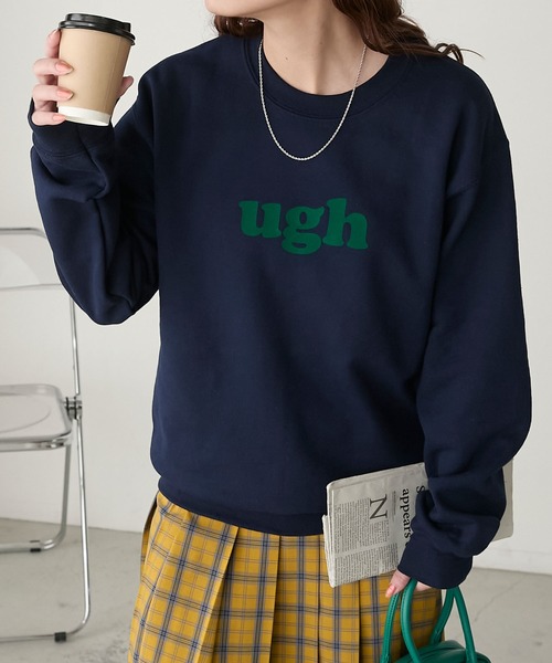 GILDAN（ギルダン）の「GILDAN アソートロゴ オーバーサイズ裏起毛スウェットプルオーバー（スウェット・レディース・チャコールグレー/レッド/ブラック/ネイビー/アッシュグレー/オフホワイト/杢グレー/トップグレー/ブラウン・L/M/S）」の8枚目の写真