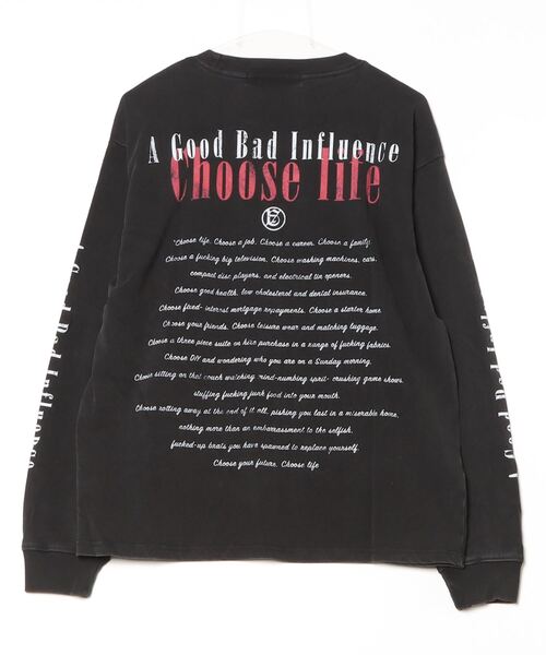 ROYAL FLASH（ロイヤルフラッシュ）の「A GOOD BAD INFLUENCE/ア・グッド・バッド・インフルエンス/Choose Life L/SLEEVE TEE（Tシャツ/カットソー・メンズ・ブラック/ホワイト・M/L/XL）」の4枚目の写真