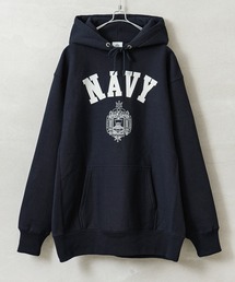 USNA(アメリカ海軍兵学校)オフィシャルライセンス HEAVY WEIGHT プルオーバーパーカー カレッジロゴプリント NAVY-005