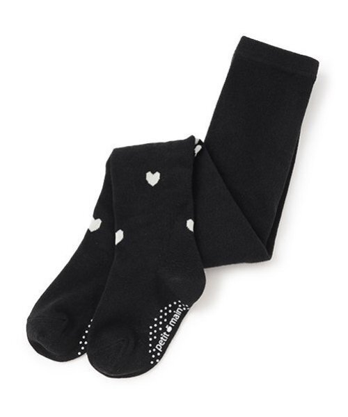 petit main（プティマイン）の「ハートタイツ（タイツ/ストッキング・キッズ・アイボリー/ライトピンク/ブラック・90cm/100cm/110cm/120cm/130cm）」の6枚目の写真