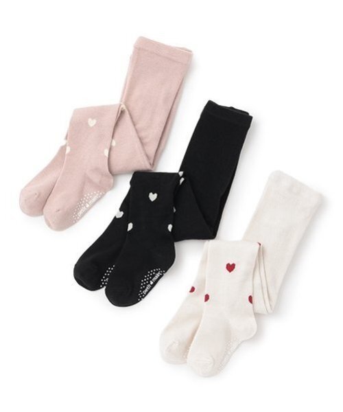 petit main（プティマイン）の「ハートタイツ（タイツ/ストッキング・キッズ・アイボリー/ライトピンク/ブラック・90cm/100cm/110cm/120cm/130cm）」の11枚目の写真