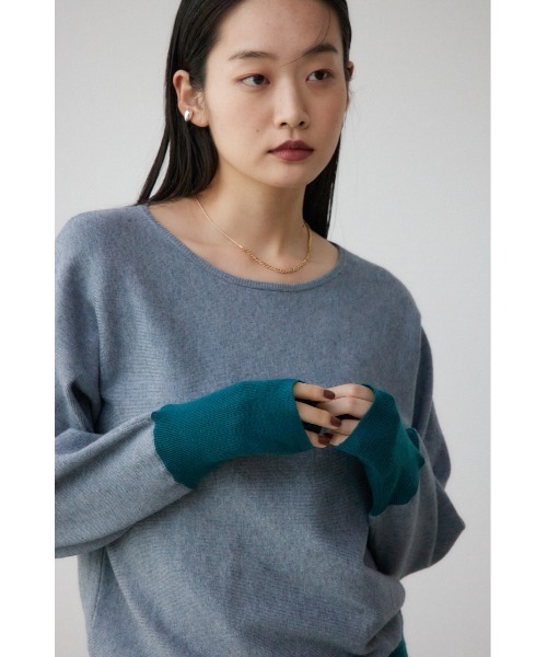 バイカラードルマンニットプルオーバー（ニット/セーター）｜AZUL BY