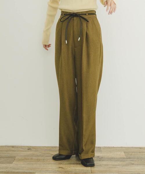 ITEMS URBANRESEARCH（アイテムズ アーバンリサーチ）の「ベルト付きパンツ（その他パンツ・レディース・カーキ/チャコールグレー/ブラウン・FREE）」の4枚目の写真