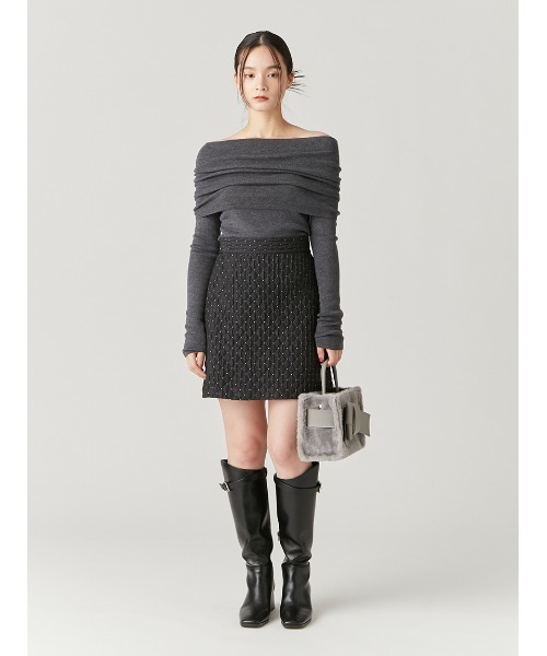 FRAY I.D（フレイアイディー）の「【Holiday】ファーリボンミドルバッグ（ショルダーバッグ・レディース・ホワイト/ピンク/グレー・FREE）」の16枚目の写真