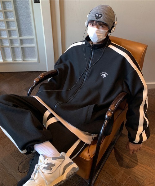 ダブルライン ジップアップ スウェット トラックジャケット パンツ セットアップ（スウェット）｜DEVICE（デバイス）