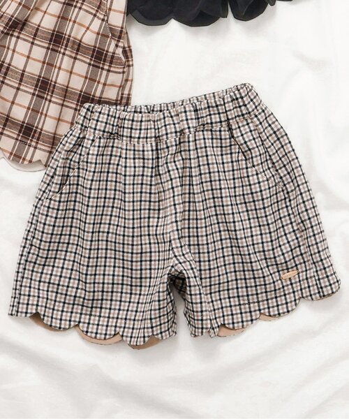 apres les cours（アプレレクール）の「【リンク・セットアップ可】スカラップショートパンツ（その他パンツ・キッズ・グレー/ブラック/ベージュ・80/90/100/110/120/130/140）」の2枚目の写真