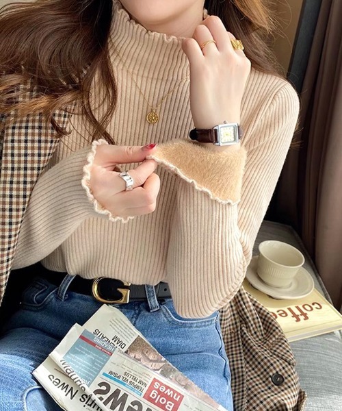 by LEGNA(バイレグナ)の「裏起毛メロウモックネックニット(ニット/セーター・レディース・ブラック/グレー/ホワイト/ベージュ/モカ・FREE)」の5枚目の写真