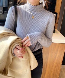 裏起毛メロウモックネックニット