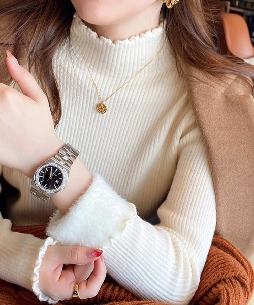 by LEGNA(バイレグナ)の「裏起毛メロウモックネックニット(ニット/セーター・レディース・ブラック/グレー/ホワイト/ベージュ/モカ・FREE)」の2枚目の写真