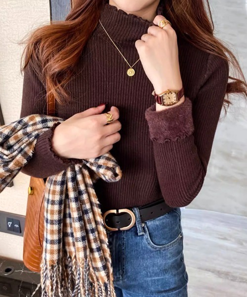 by LEGNA(バイレグナ)の「裏起毛メロウモックネックニット(ニット/セーター・レディース・ブラック/グレー/ホワイト/ベージュ/モカ・FREE)」の4枚目の写真