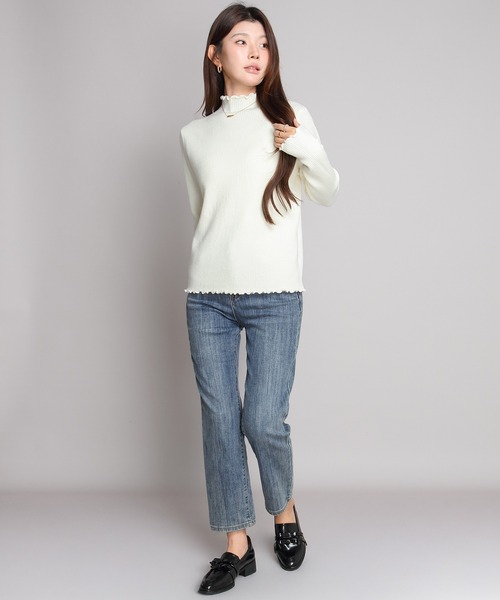 by LEGNA(バイレグナ)の「裏起毛メロウモックネックニット(ニット/セーター・レディース・ブラック/グレー/ホワイト/ベージュ/モカ・FREE)」の12枚目の写真