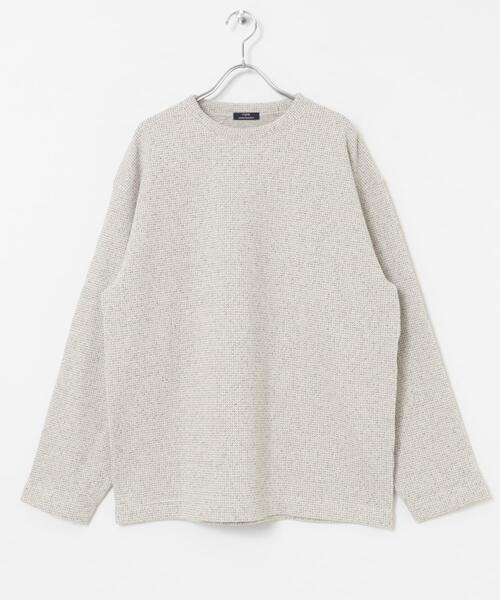 ITEMS URBANRESEARCH(アイテムズ アーバンリサーチ)の「粗針WAFFLE裏起毛クルーネック トップス(スウェット・メンズ・オートミール/チャコールグレー/グレー系その他・MEDIUM/LARGE)」の21枚目の写真