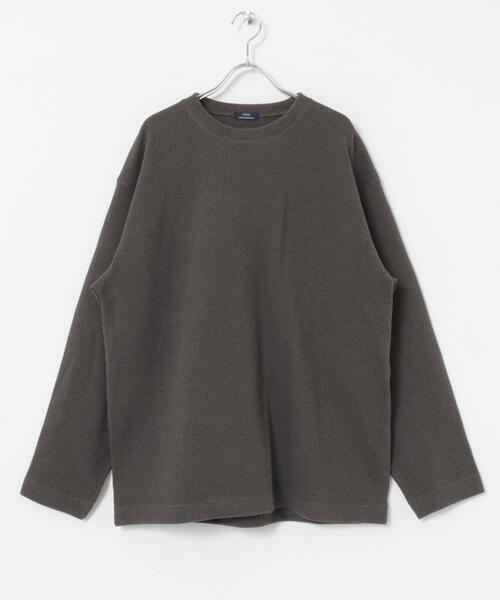 ITEMS URBANRESEARCH(アイテムズ アーバンリサーチ)の「粗針WAFFLE裏起毛クルーネック トップス(スウェット・メンズ・オートミール/チャコールグレー/グレー系その他・MEDIUM/LARGE)」の10枚目の写真