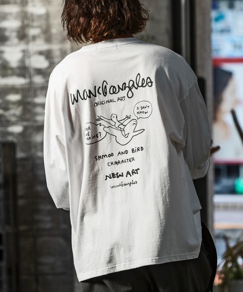 Mark Gonzales(マーク・ゴンザレス)の「【WEB・直営店限定】MARK GONZALES ARTWORK COLLECTION(マーク ゴンザレス)バックプリントロングTシャツ/4type/4colors(Tシャツ/カットソー・メンズ・ホワイト系2/ブラック系1/ホワイト系4/ベージュ系2/グレー系1/ブラック系3/ホワイト系1/ベージュ系3/ベージュ系1/ブラック系4/ブラック系2/ホワイト系3/ベージュ系4/グレー系4/グレー系3/グレー系2・XL/L/M)」の4枚目の写真
