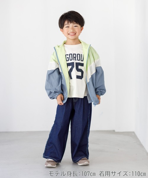 MAKE YOUR DAY（メイクユアデイ）の「切替ナイロンジャケット■80～140cm（ナイロンジャケット・キッズ・オレンジ/イエロー/ブラック・80/90/100/110/120/130/140）」の7枚目の写真