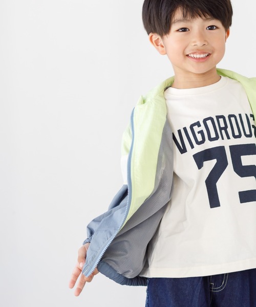 MAKE YOUR DAY（メイクユアデイ）の「切替ナイロンジャケット■80～140cm（ナイロンジャケット・キッズ・オレンジ/イエロー/ブラック・80/90/100/110/120/130/140）」の4枚目の写真