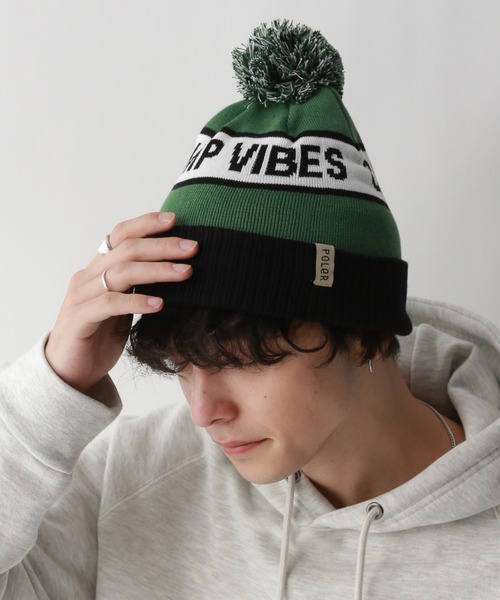 POLeR(ポーラー)の「【POLeR/ポーラー】ロゴニット帽/ビーニー(ニットキャップ/ビーニー・メンズ・ダークグレー/ブラック/ライトブルー・FREE)」の16枚目の写真