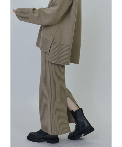 【セール】ウールカシミヤワイドリブスカート（スカート）｜1er Arrondissement（プルミエアロンディスモン）