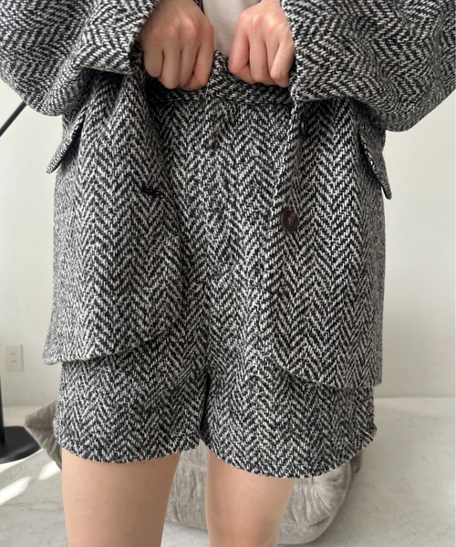 I_am（アイアム）の「tweed half pants / ツイードハーフパンツ（その他パンツ・レディース・ブラック・FREE）」の6枚目の写真
