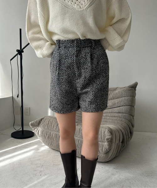 I_am（アイアム）の「tweed half pants / ツイードハーフパンツ（その他パンツ・レディース・ブラック・FREE）」の3枚目の写真