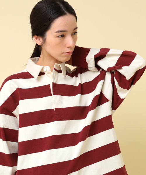 tシャツ M2393 ヴィンテージコットンラガーシャツ レディース M2393 ヴィンテージコットンラガーシャツ(F グレー/アイボリー