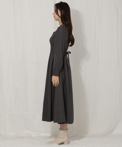 WILLSELECTION（ウィルセレクション）の「クロスネックフレアワンピース（ワンピース・レディース・チャコールグレー/ダークブラウン/ボルドー・FREE）」の4枚目の写真