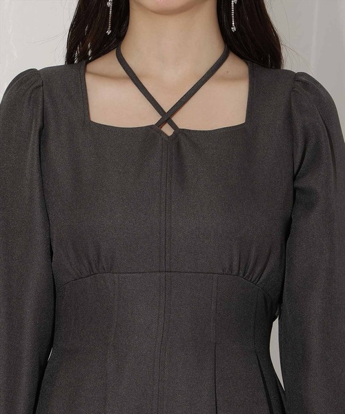 WILLSELECTION（ウィルセレクション）の「クロスネックフレアワンピース（ワンピース・レディース・チャコールグレー/ダークブラウン/ボルドー・FREE）」の7枚目の写真