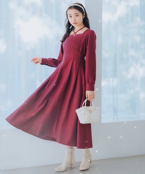 WILLSELECTION（ウィルセレクション）の「クロスネックフレアワンピース（ワンピース・レディース・チャコールグレー/ダークブラウン/ボルドー・FREE）」の17枚目の写真