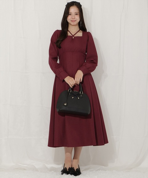 WILLSELECTION（ウィルセレクション）の「クロスネックフレアワンピース（ワンピース・レディース・チャコールグレー/ダークブラウン/ボルドー・FREE）」の18枚目の写真